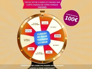 Roue de la fortune : 100€ à gagner chez votre marque préférée